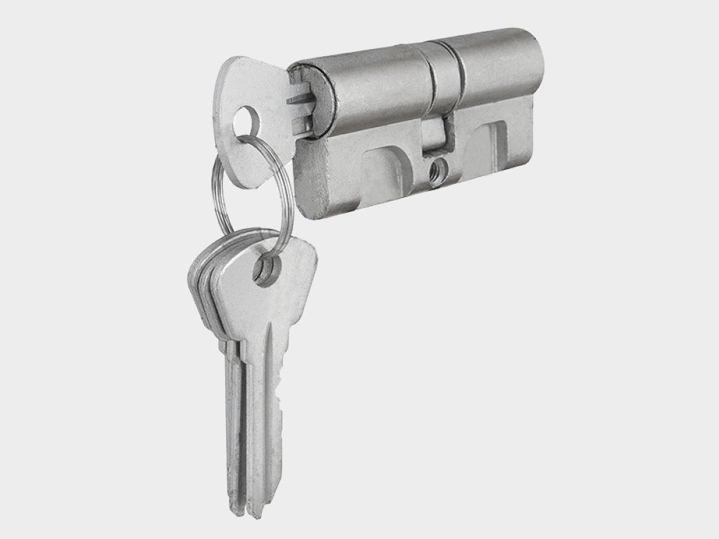 Цилиндровый механизм из алюминия «ключ-ключ» с 3 ключами в комплекте Пермь